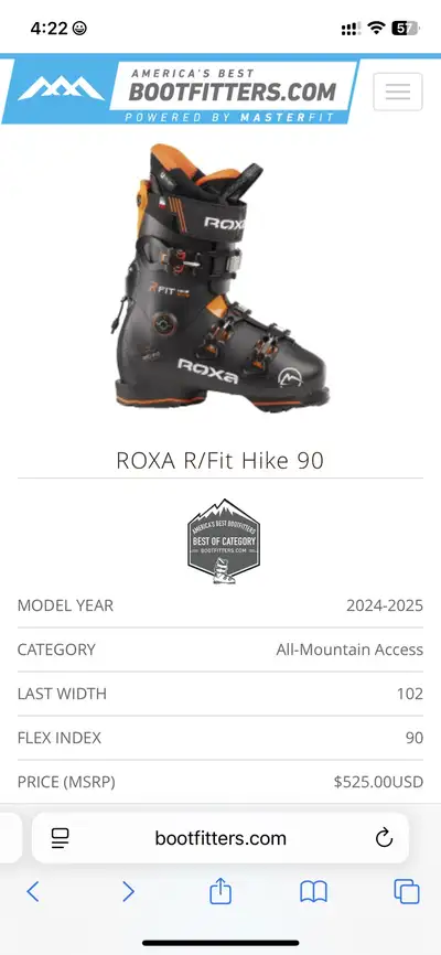 New ROXA (Italy)  R/Fit Hike 90 Alpine ski boots 25.5 7.5 40, View more