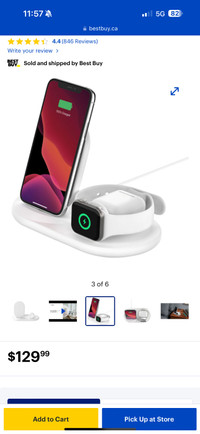 Belkin 3-in-1 Wireless Qi Charging Station for iPhone, Apple Wat