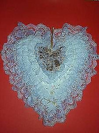 Pearls~Lace~Ribbon :: Heart Shaped Pillow ::One of A Kind