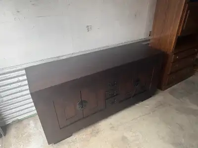 Free delivery used Dark Wood Sideboard Cabinet with Drawers, View more