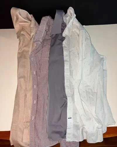 Price includes ALL shirts pictured which works out to $5 each All name brand. Long Sleeved Size: Lar...