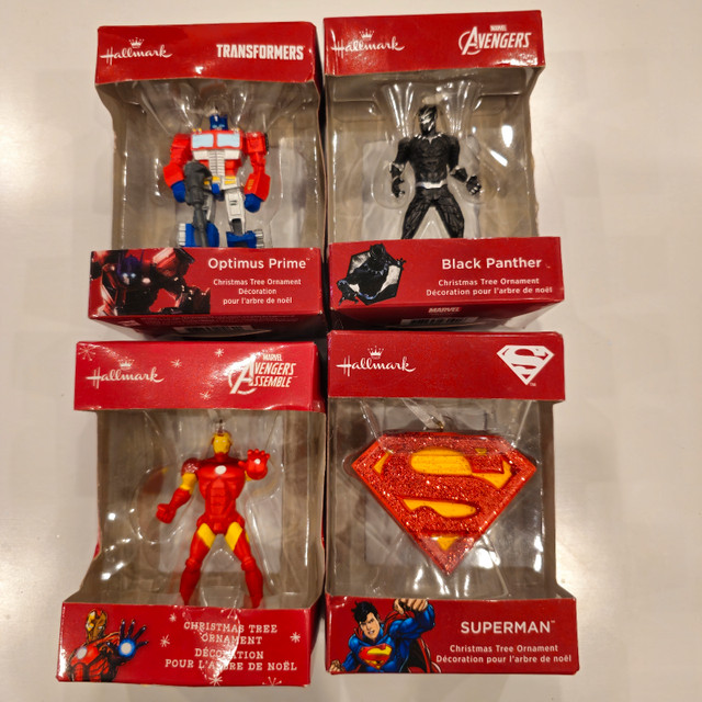 HALLMARK CHRISTMAS TREE ORNAMENTS OPTIMUS PRIME, BLACK PANTHER in Holiday, Event & Seasonal in City of Toronto