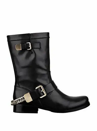 Women Guess Leather Moto Boot, with gold chain in Women's - Shoes in City of Toronto - Image 3