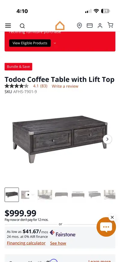 Coffee table and 2 end tables with power, View more