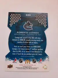 Roberto Luongo 2009/2010 Upper Deck McDonalds Goaltending Greats