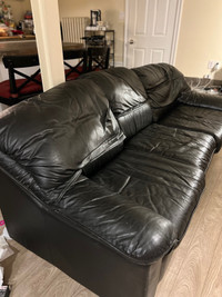 REAL LEATHER COUCH SOFA - MUST GO MOVING SALE
