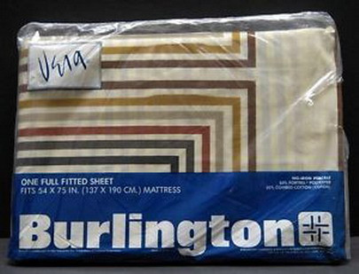 New Vera beige striped no-iron fitted double bed sheet / fabric in Bedding in City of Toronto
