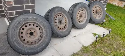 - 4 RIMS $100 - 16 INCH - BOLT PATTERN : 5x114.3 - Center Bore / Hub Bore: 67.1mm - TIRES ALMOST FIN...