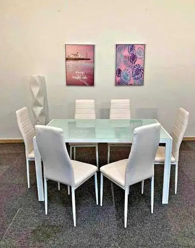 Dining Set 7 seater - Black , White ,Grey , View more