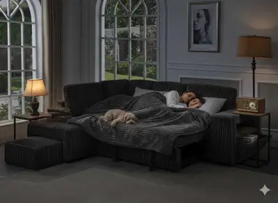 Corduroy Sectional Sofa Bed, View more