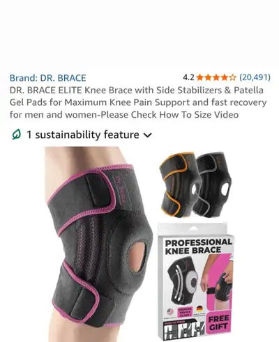 DR. BRACE ELITE Knee Brace with Side Stabilizers & Patella Gel Pads for Maximum Knee Pain Support an...
