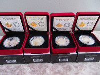 2014 THE BISON 4 x 1oz Silver Proof Coins Complete Set Canada