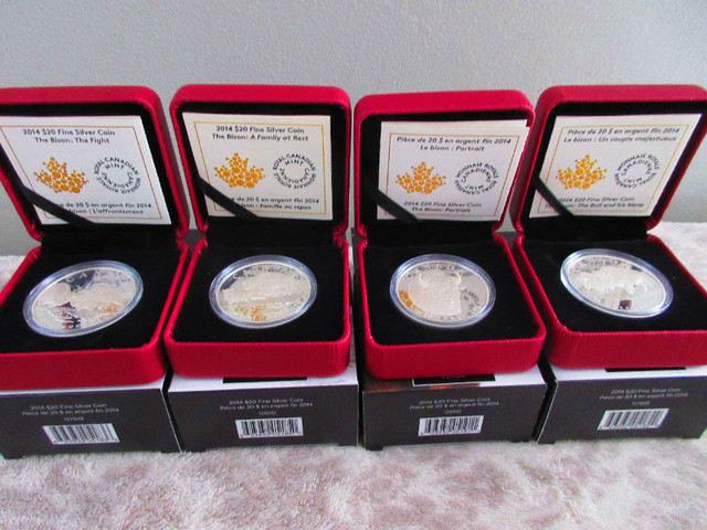 2014 THE BISON 4 x 1oz Silver Proof Coins Complete Set Canada in Arts & Collectibles in Calgary