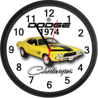 1974 Dodge Challenger Rallye (Yellow Blaze) Custom Clock Mopar