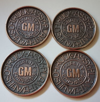 Vintage Rare Copper GM  Truck Assembly Plant Oshawa Coasters
