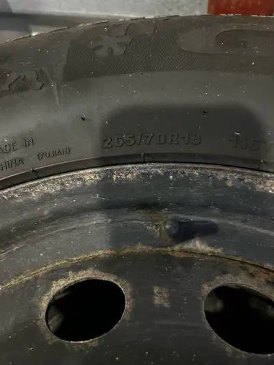 Winter tires and rims from a 2020 GMC Sierra. Good condition, about 1/2 tread left.