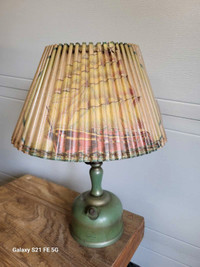 Coleman lamp with Coleman pleated shade