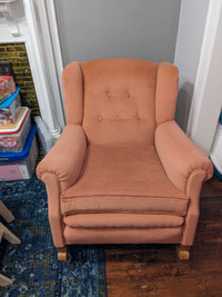 c.1930s vintage wingback rocking chair 