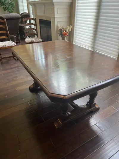 Solid Oak Dining table with 2 extensions, View more