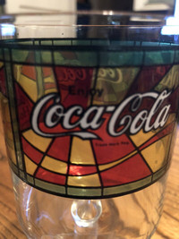 Cool 1970s Coca Cola stained glass stemware(pair)