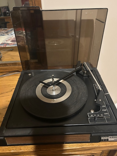 Vintage turntable for vinyl records. Cash only.