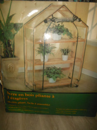 3 shelf wooden folding greenhouse