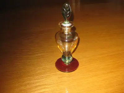 Parfumeuse Flacon de parfum CarafeKrosno Irisée Tricolore Pologne (belle valeur) - Chronomètre - Épi...