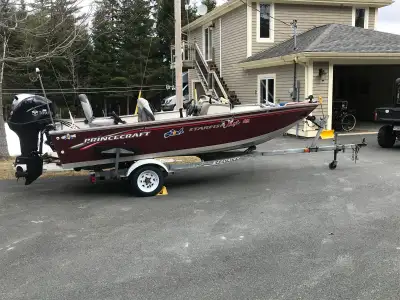 16’ Princecraft Starfish DLX, 40 HP Tohatsu motor with less than 20 hours, trailer and boat cover fo...