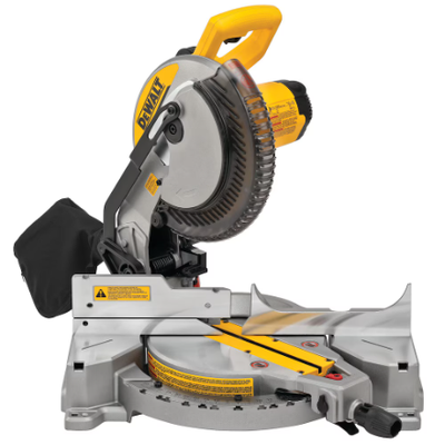DEWALT 15 Amp Corded 10-inch Compound Miter Saw with heavy duty rolling stand in nearly new conditio...