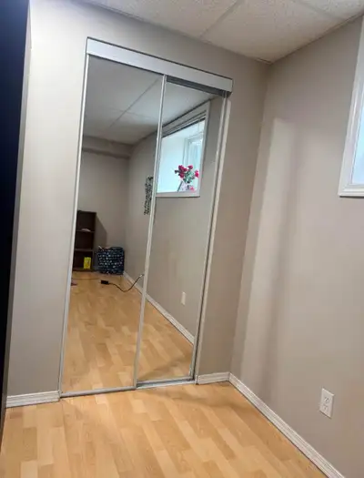 One big room available for rent in Basement for a female Fully furnished. With two closets 1 shared...