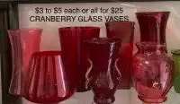 GLASS VASES IN EXCELLENT CONDITION.  SEE PICTURES