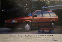 1991 Volkswagen Passat XLarge 2-Page Original Ad 