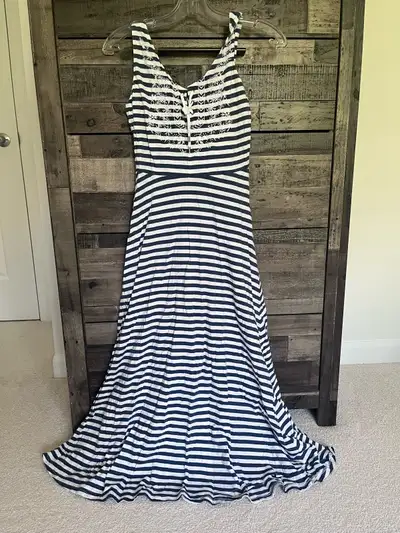 Chaps XS Women’s Blue and White Stripped Dress, View more