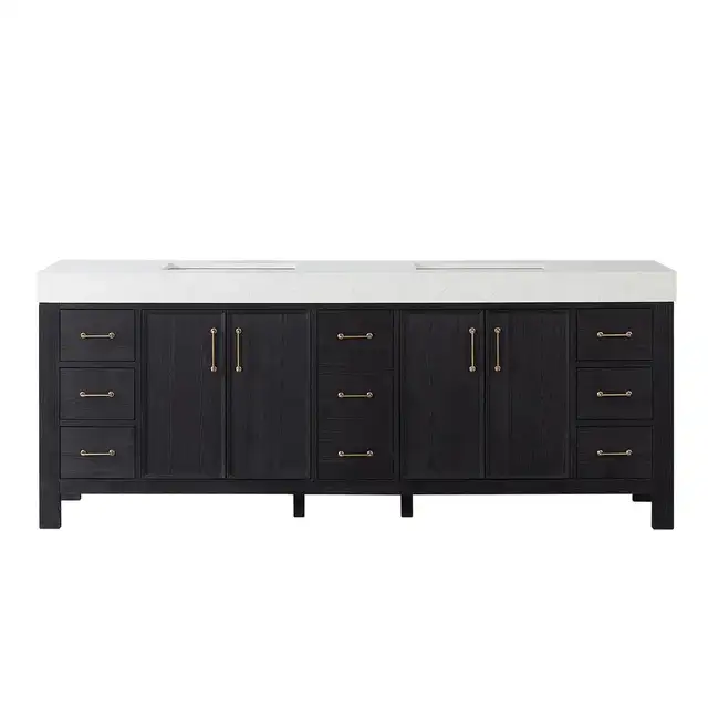 NEW 84'' Double Bathroom Vanity with Engineered Marble Top in Cabinets & Countertops in Oakville / Halton Region - Image 2