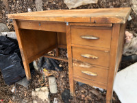 I deliver Old vintage antique solid wood desk