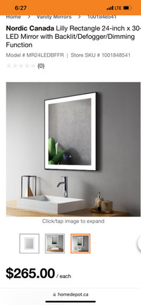 LED Mirror with Backlit/Defogger/Dimming Function