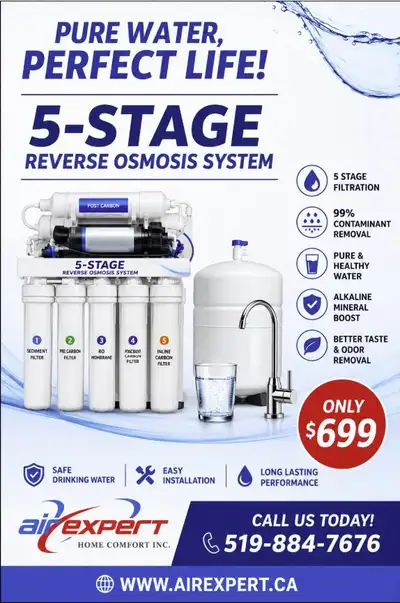 REVERSE OSMOSIS 5-STAGE REVERSE OSMOSIS WATER FILTRATION SYSTEM, View more