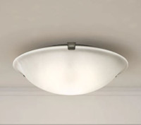 2-Light Pewter Clip Flushmount Ceiling Light with Marbled Glass