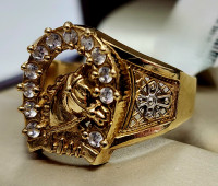 3.353g 10k Yellow Gold Horseshoe Ring - Size 12