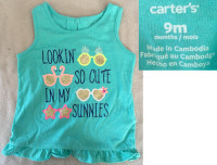 Carters 9M - Lookin' So Cute Sunnies - Baby Girl Shirt