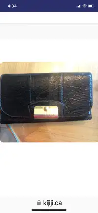 Black leather coach wallet