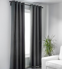Cotton room darkening curtains - charcoal grey