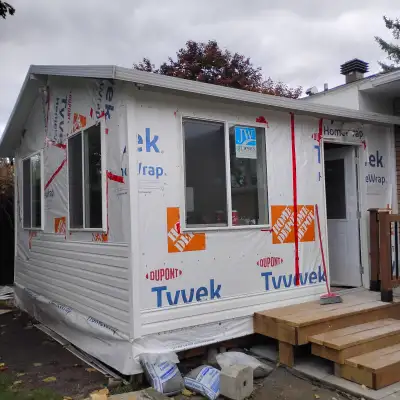 Stairs Decks Sheds Basement Washroom Garage build Window install Basement floor concrete fix (uneven...