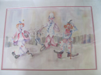 Clown watercolour Painting   REDUCED !!!