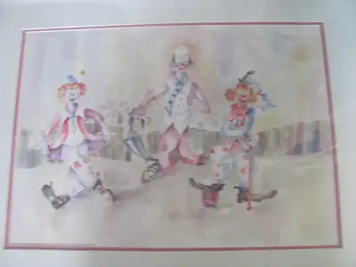 Clown watercolour Painting   REDUCED !!!, View more