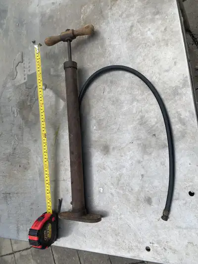 Antique 1915 vintage bicycle pump bike air tire Hamilton, View more