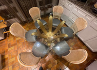 Ensemble table ronde & 6 chaise style Louis XVI