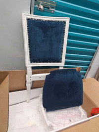 Blue Velvet Studded Chairs 