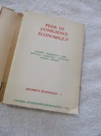 Livre 1960 Prise de conscience économique
