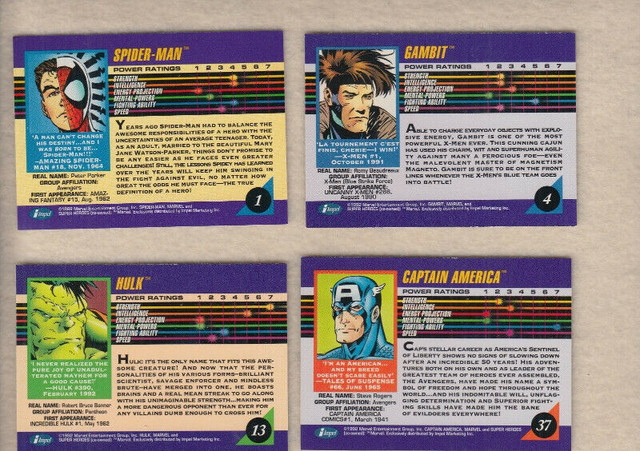 1992 Impel Marvel Universe Series 3 Complete Base Set 1-200 dans Art et objets de collection  à Longueuil/Rive Sud - Image 4